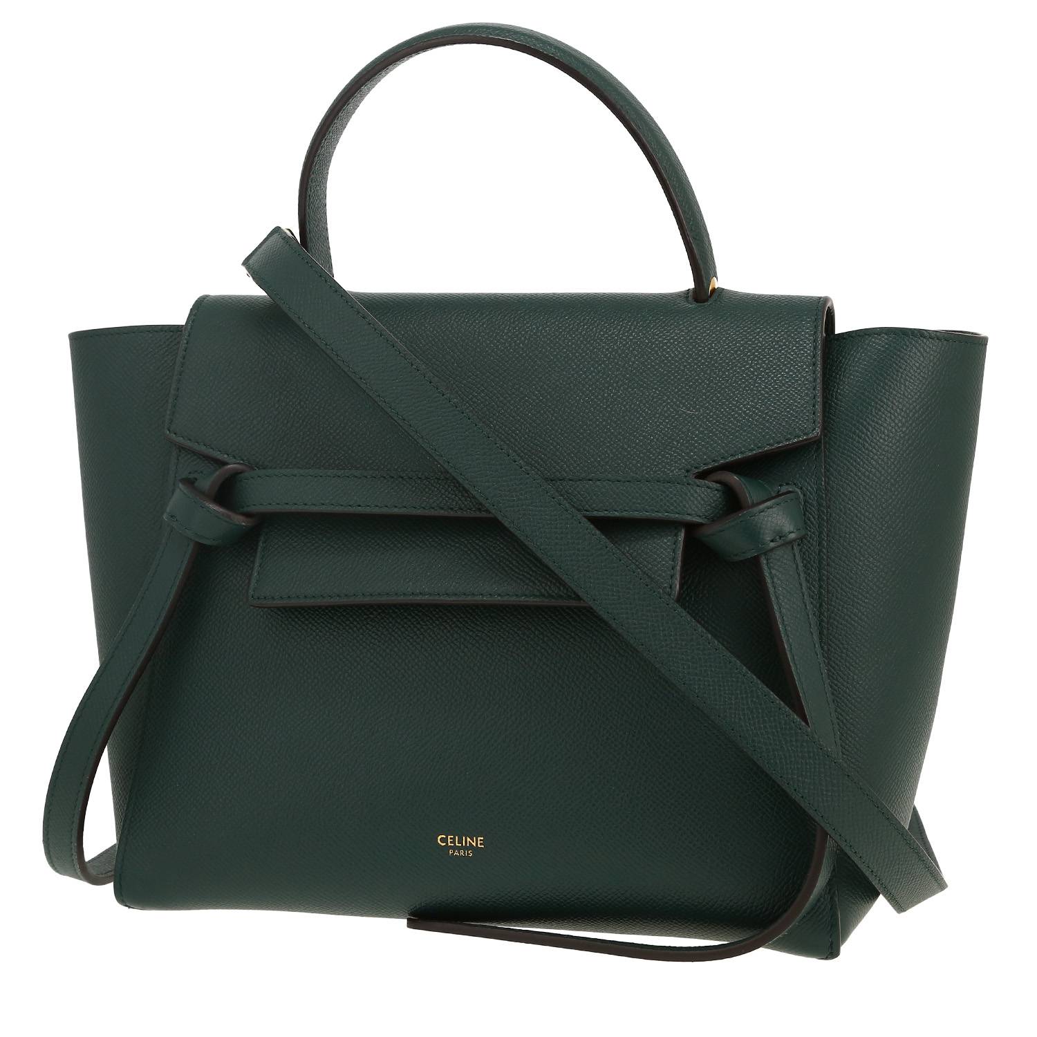 Borsa Celine  Belt in pelle martellata verde