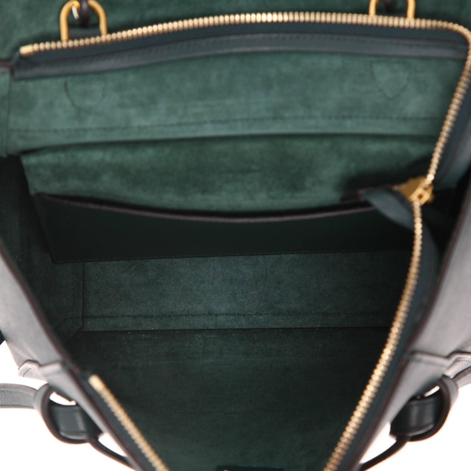 Sac à main Celine  Belt en cuir grainé vert - Detail D3