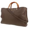 Bolso de mano Gucci  Bamboo en cuero granulado color topo y bambú - 00pp thumbnail