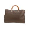 Borsa Gucci  Bamboo in pelle martellata color talpa e bambù - 360 thumbnail