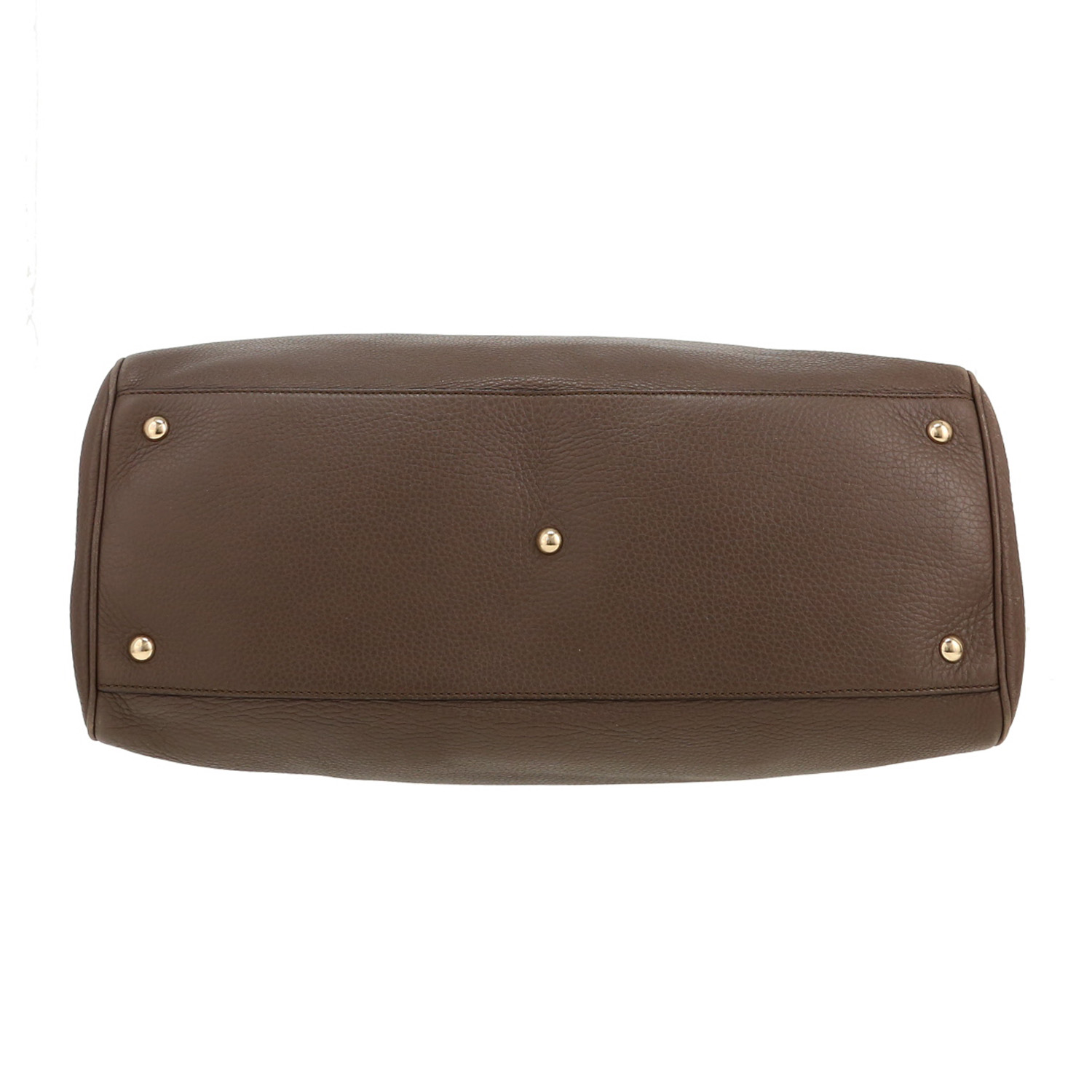 Bolso de mano Gucci  Bamboo en cuero granulado color topo y bambú - Detail D1