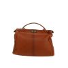 Sac à main Fendi  Peekaboo en cuir marron - 360 thumbnail
