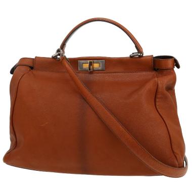 Fendi  Peekaboo handbag  in brown leather