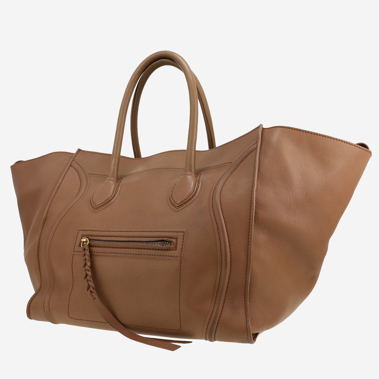 Celine Phantom shopping bag in beige leather