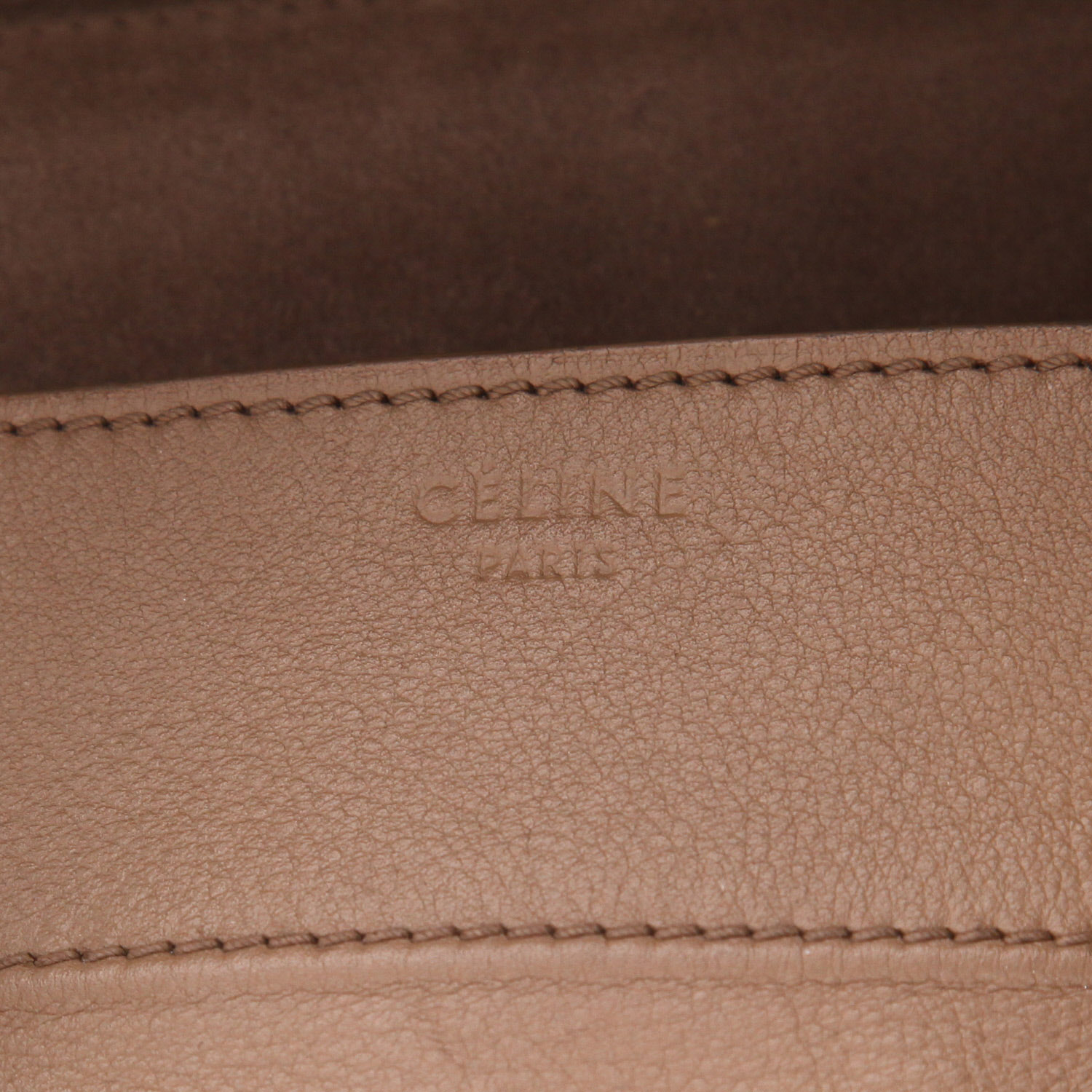 Celine  Phantom shopping bag  in beige leather - Detail D2