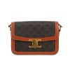 Bolso bandolera Celine  Triomphe en tejido "Triomphe" marrón y cuero marrón - 360 thumbnail
