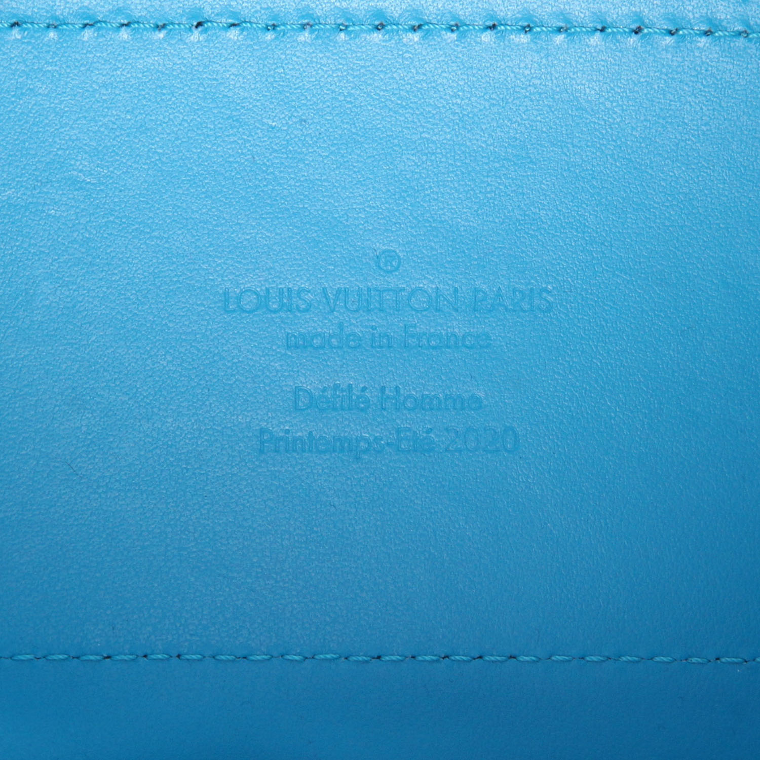 Borsa a tracolla Louis Vuitton  Soft Trunk in pelle blu e tela monogram trasparente - Detail D2