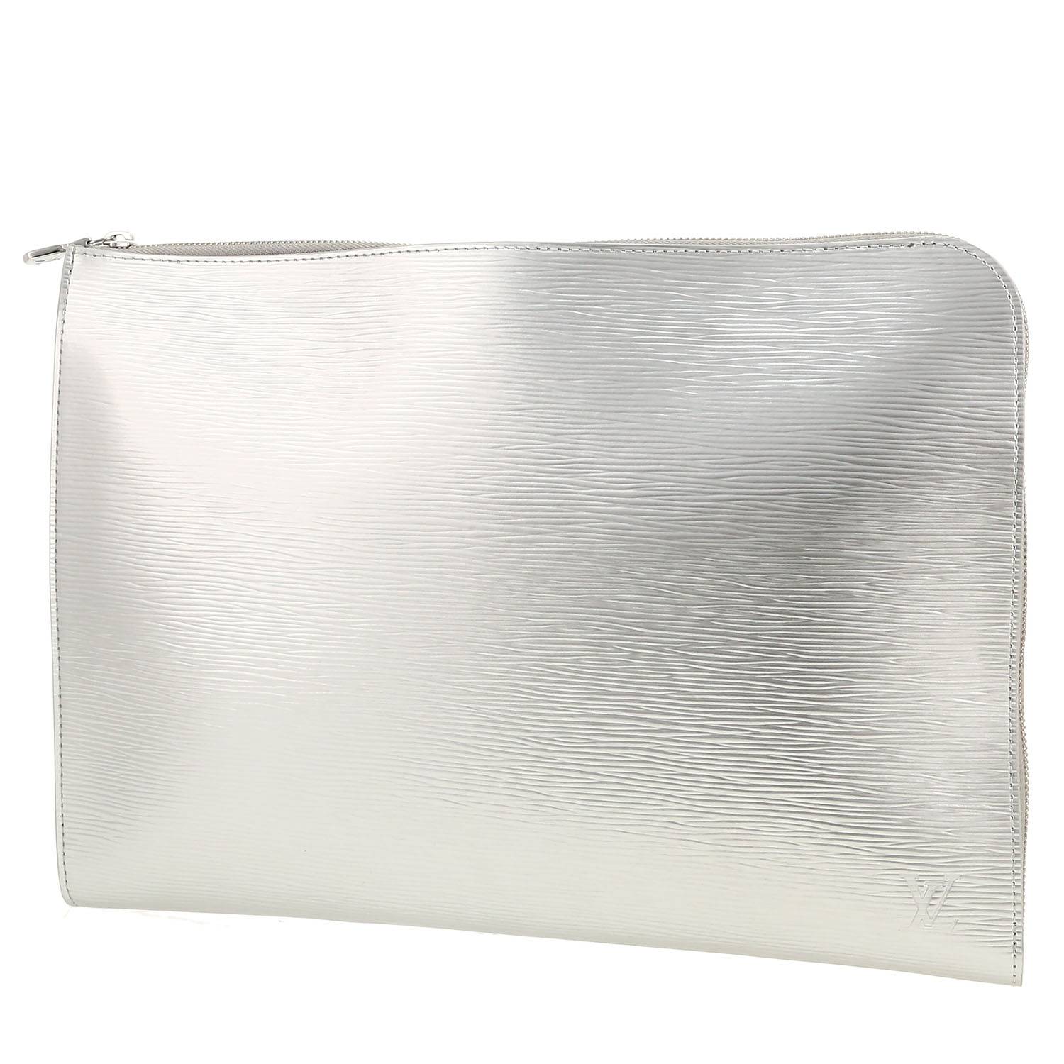 Louis Vuitton Pochette Jour pouch in silver epi leather
