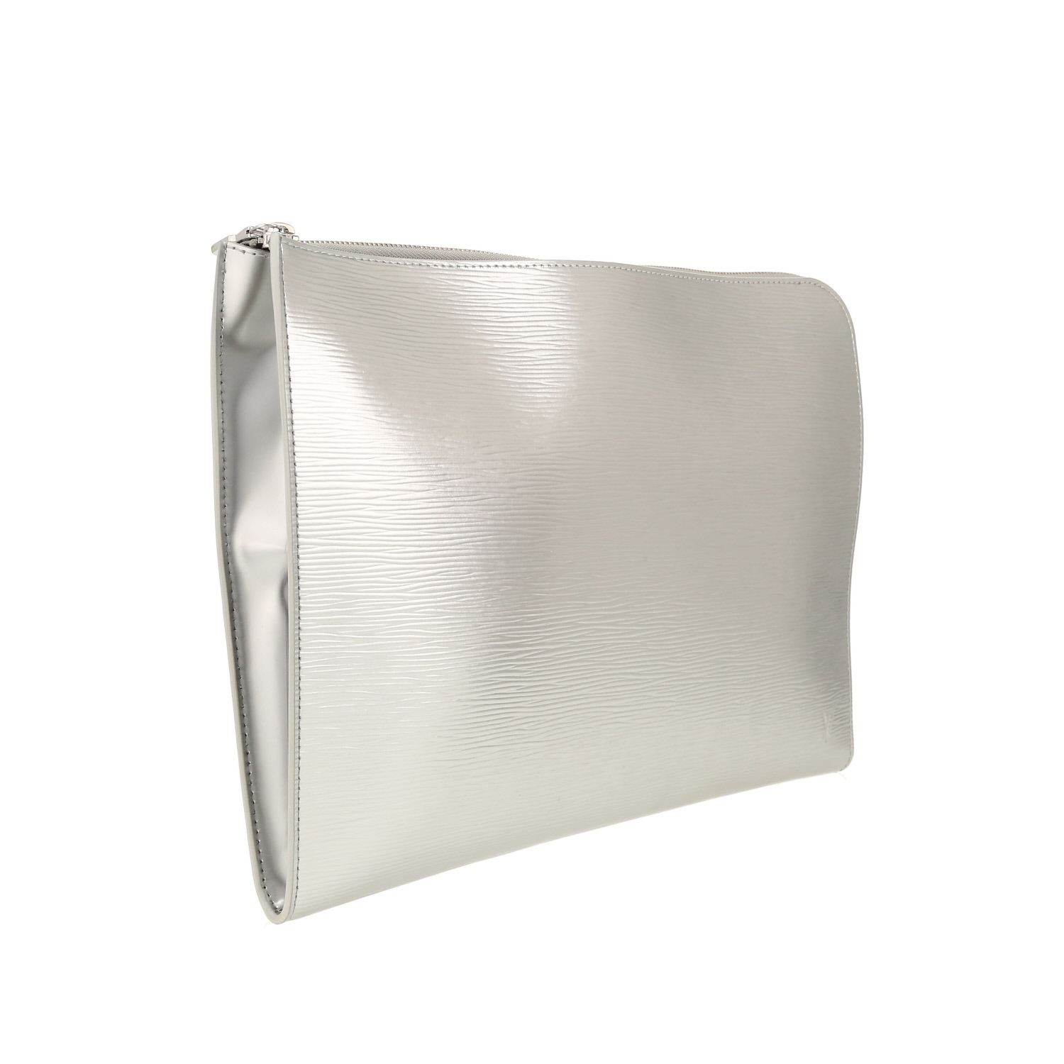 Bolsito de mano Louis Vuitton  Pochette Jour en cuero Epi plateado - Detail D4