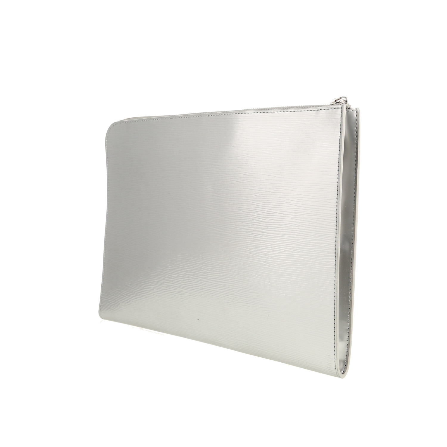 Bolsito de mano Louis Vuitton  Pochette Jour en cuero Epi plateado - Detail D6