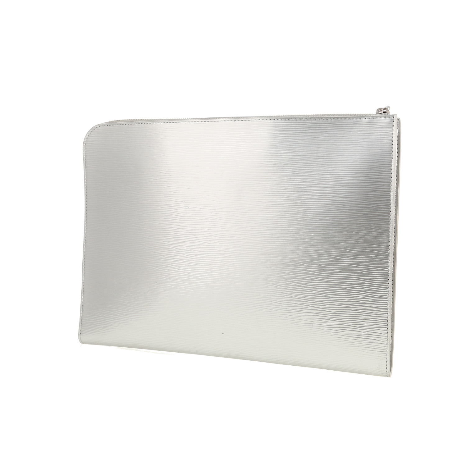 Bolsito de mano Louis Vuitton  Pochette Jour en cuero Epi plateado - Detail D7