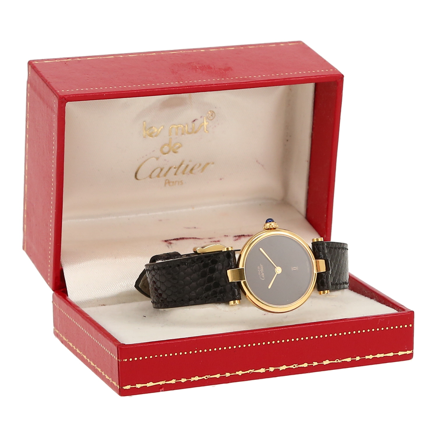 Reloj Cartier Must Vendôme de plata dorada Circa 1990