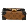 Porte-clef Louis Vuitton  Trunk en toile monogram Reverso marron et cuir noir - Detail D1 thumbnail