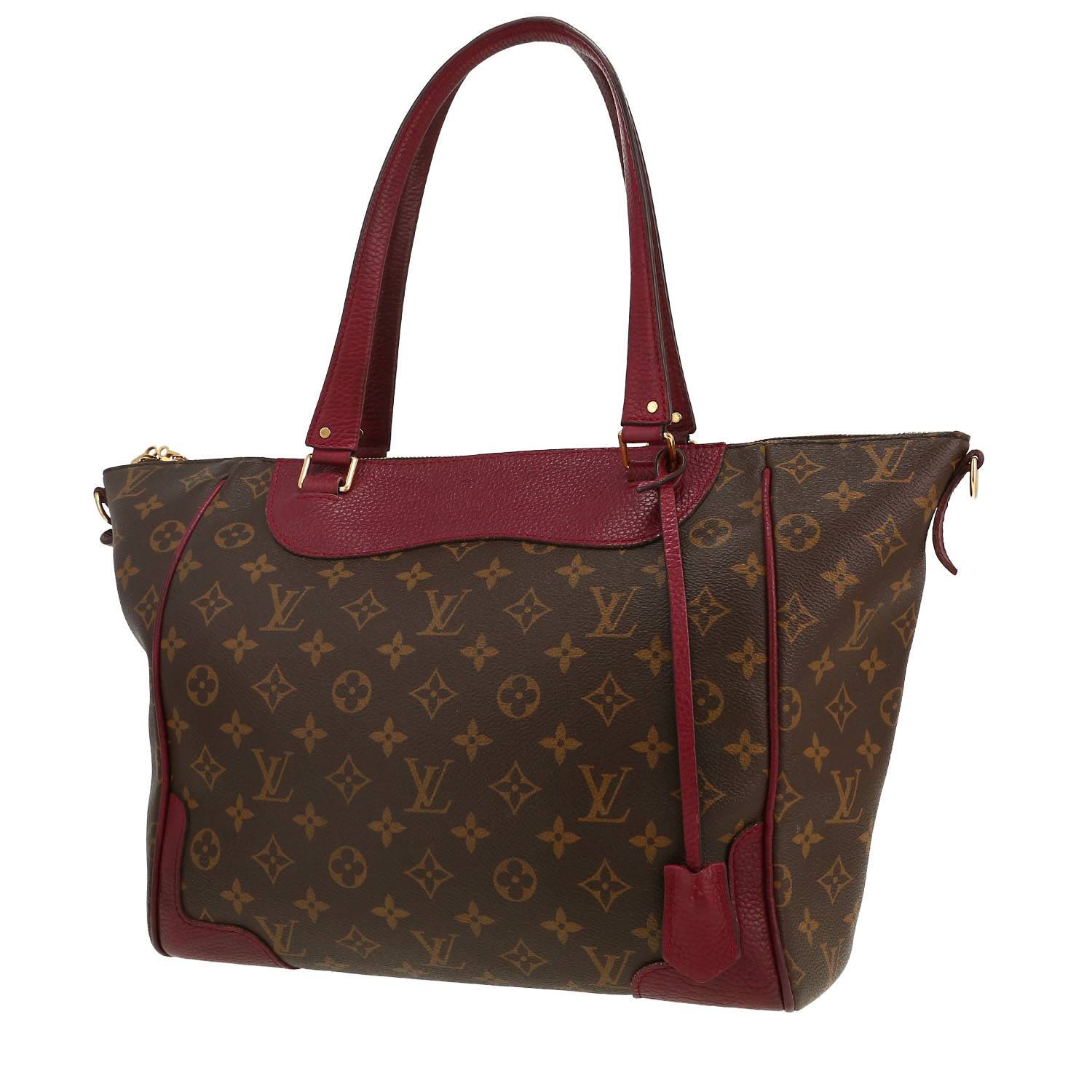 Borsa Louis Vuitton  Estrela in tela monogram marrone e pelle bordeaux
