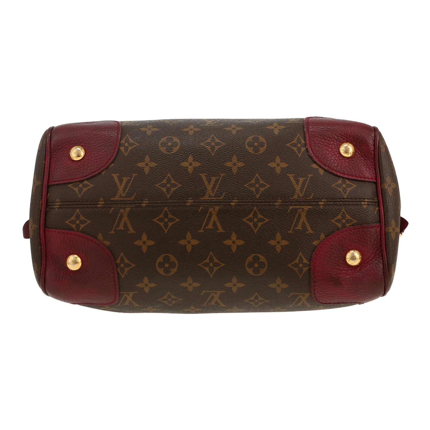 Sac à main Louis Vuitton  Estrela en toile monogram marron et cuir bordeaux - Detail D1