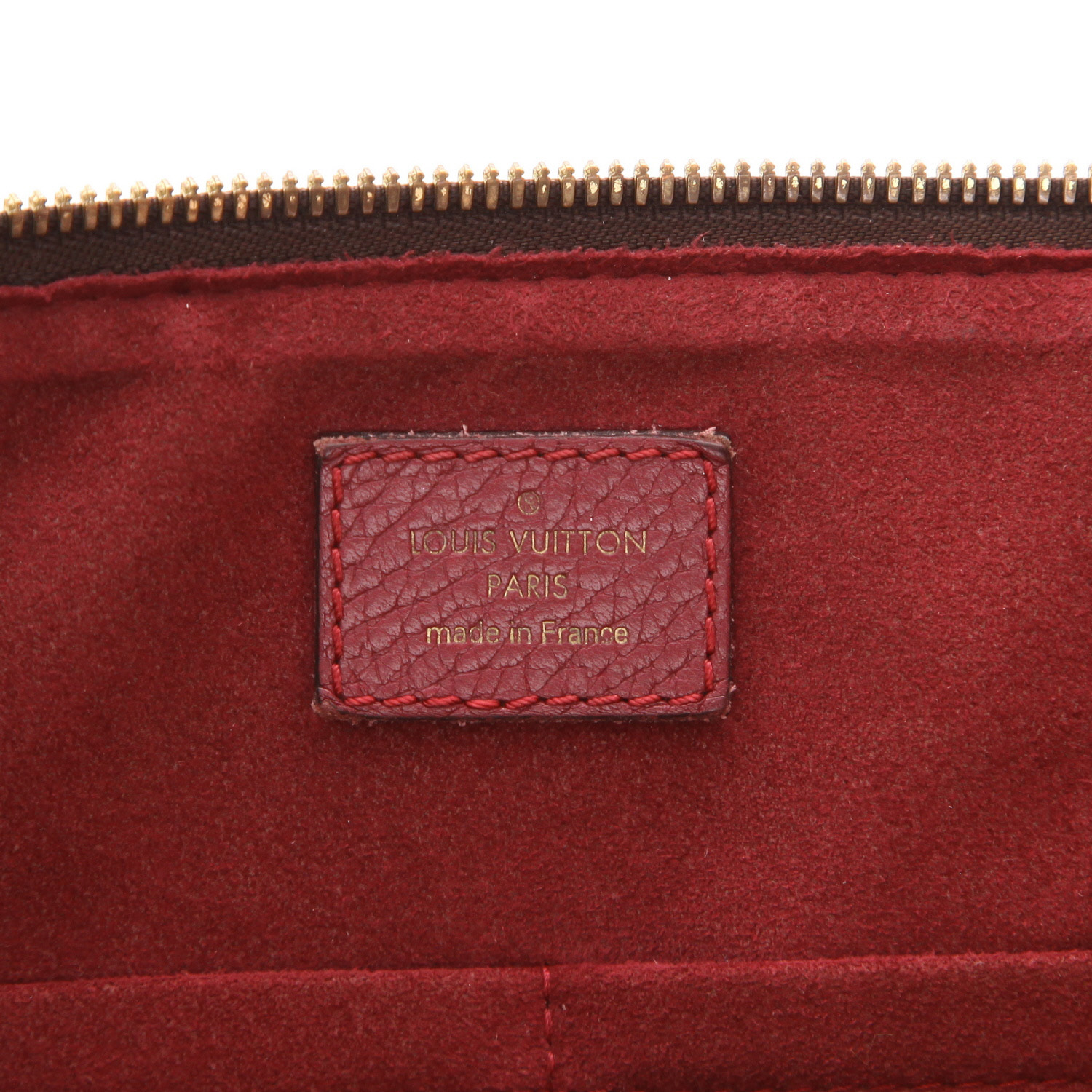 Louis Vuitton  Estrela handbag  in brown monogram canvas  and burgundy leather - Detail D2