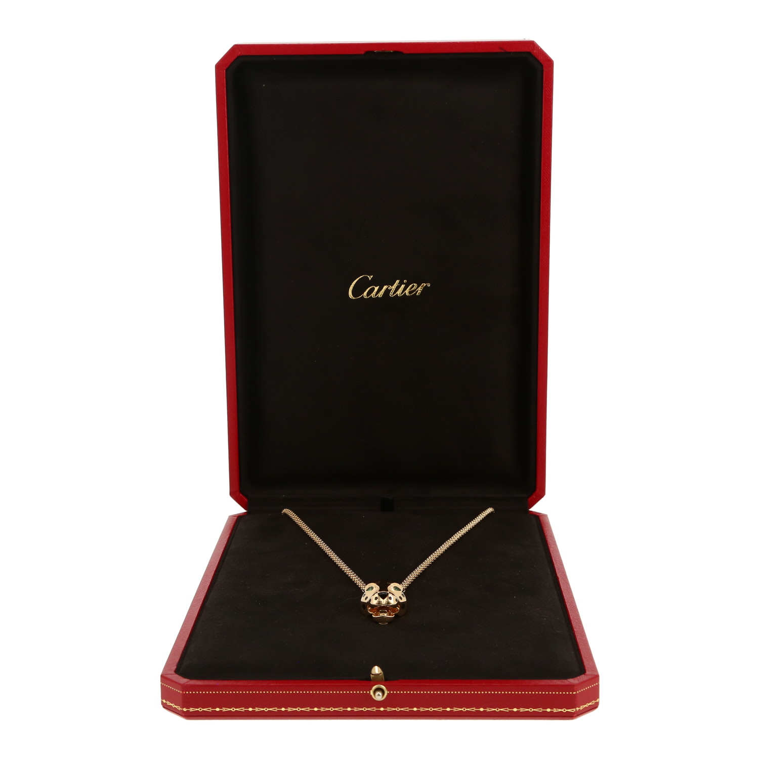 Cartier Panthère necklace in yellow gold, diamonds and tsavorites - Detail D2