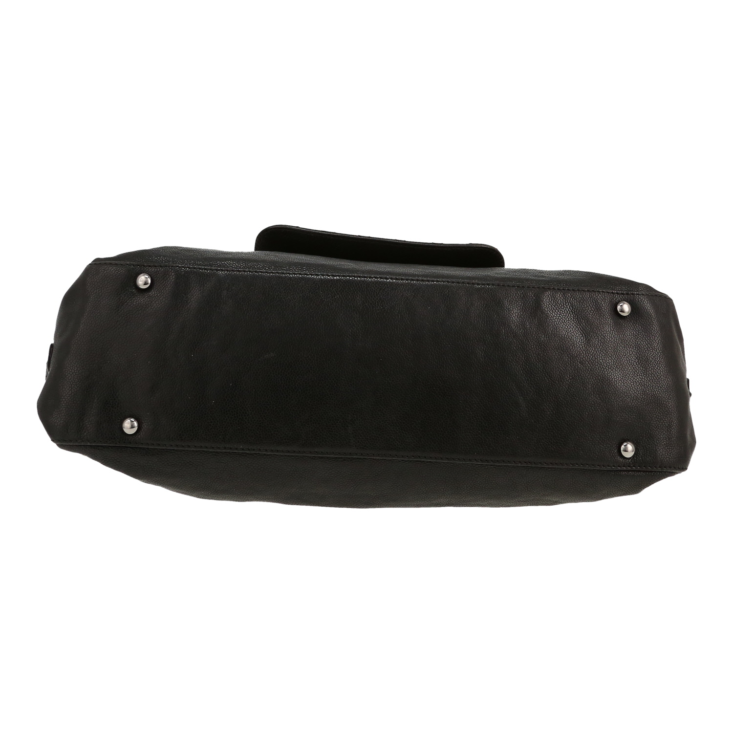 Borsa a spalla Chanel   in pelle martellata nera - Detail D1