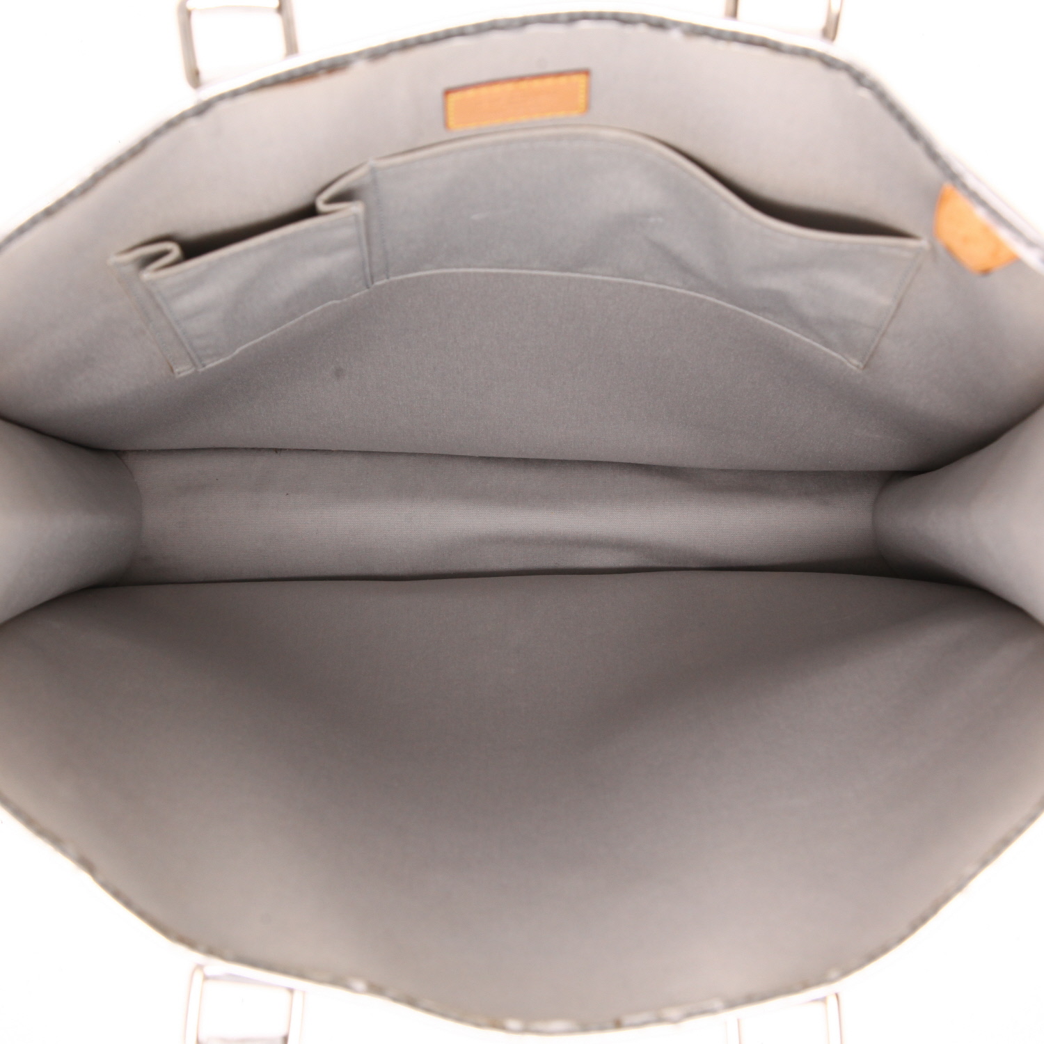 Sac cabas Louis Vuitton  Sac Plat Miroir en cuir monogram argenté - Detail D3