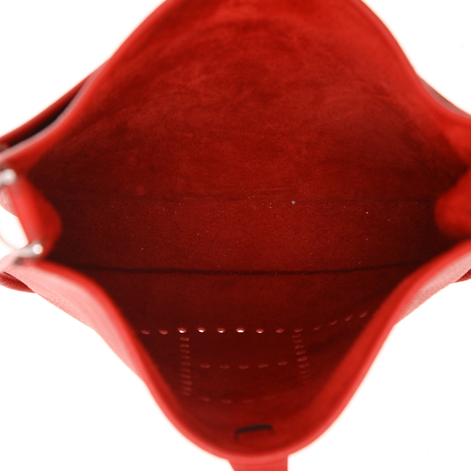 Sac bandoulière Hermès  Evelyne 29 cm en cuir togo rouge - Detail D3