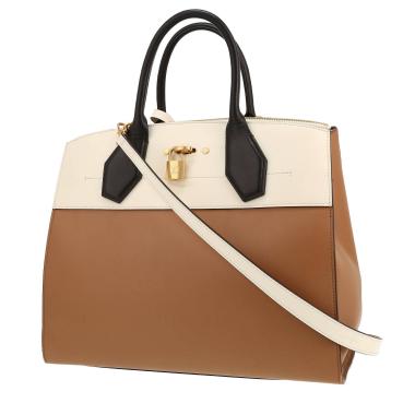 Sac à main Louis Vuitton  City Steamer en cuir marron beige et noir