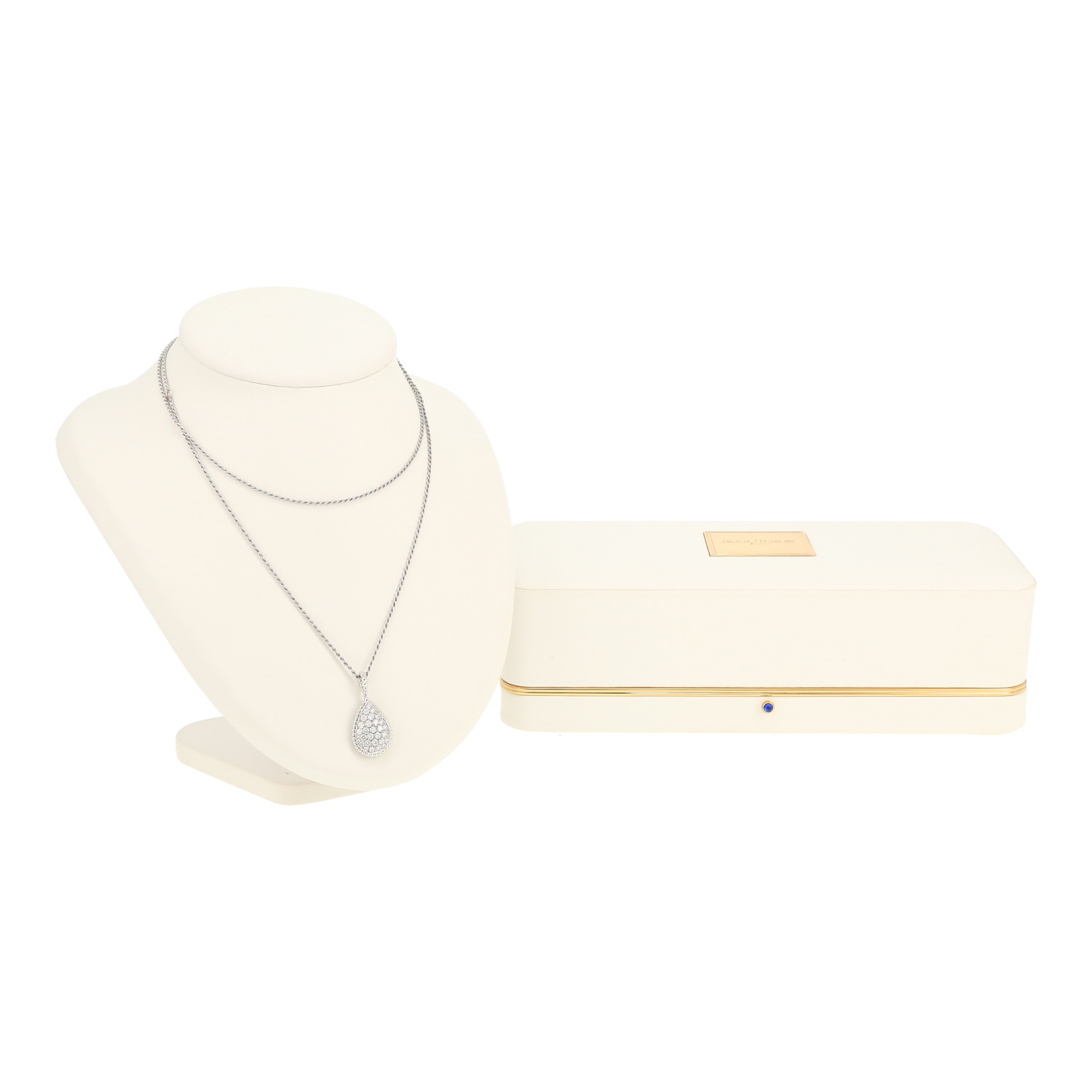 Boucheron Serpent Bohème size L long necklace in white gold and diamonds - Detail D2