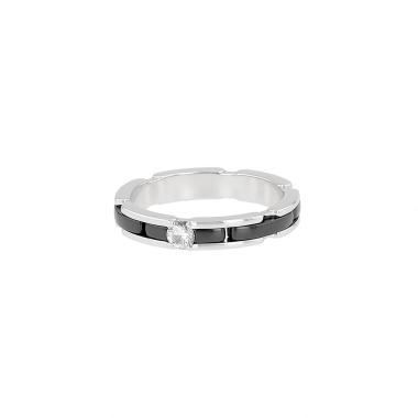 Anello Chanel Ultra in oro bianco, ceramica e diamante