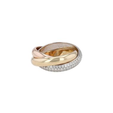Cartier Trinity ring in 3 golds and diamonds