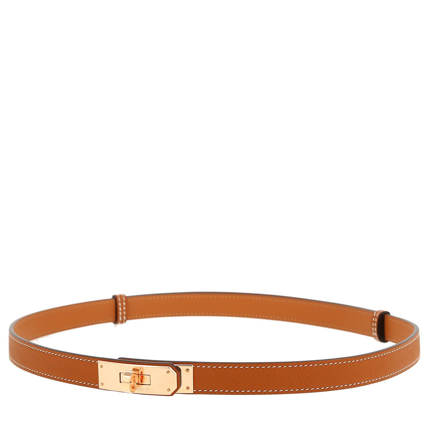 Ceinture Hermès  Kelly - Belt en cuir epsom gold