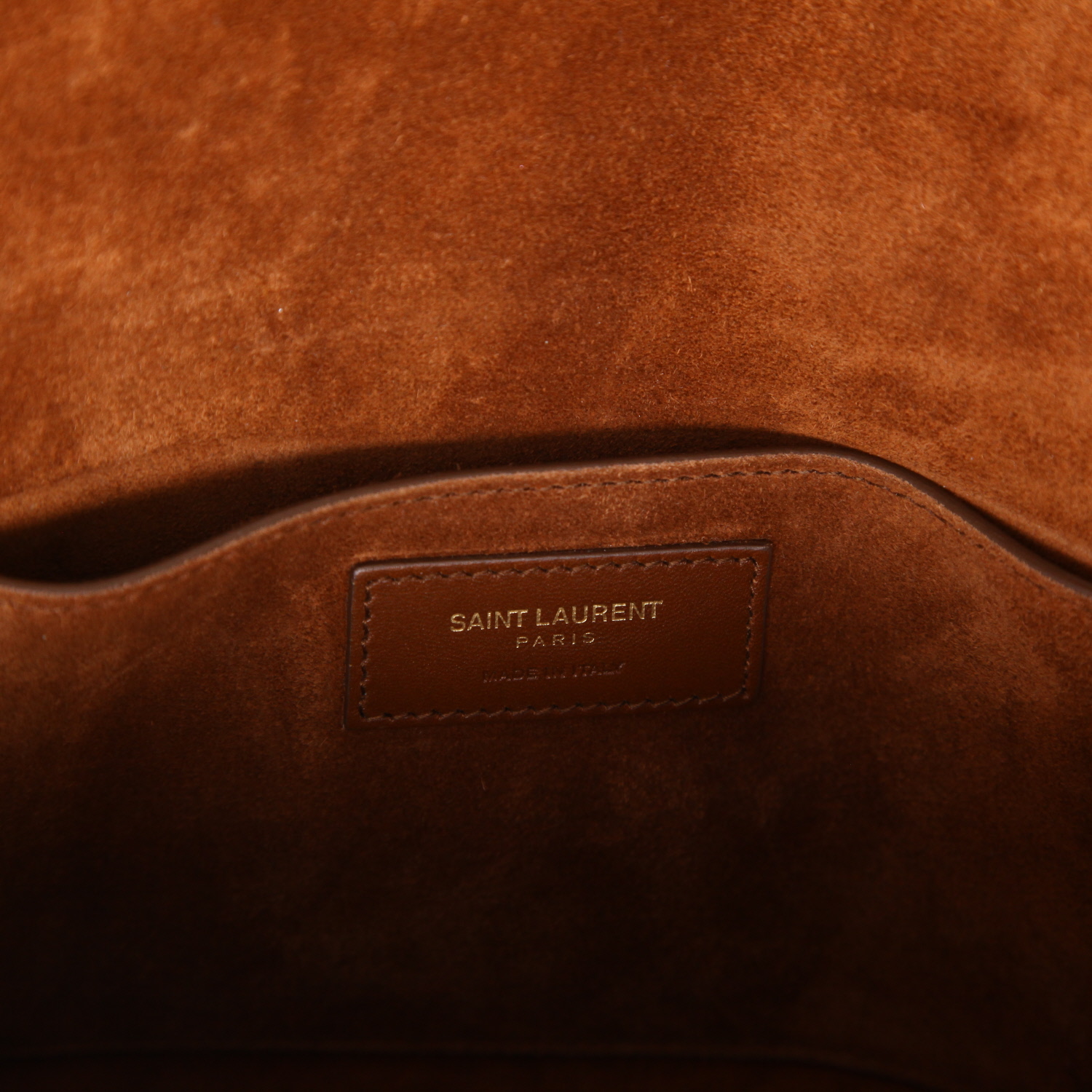 Sac bandoulière Saint Laurent   en cuir marron - Detail D2