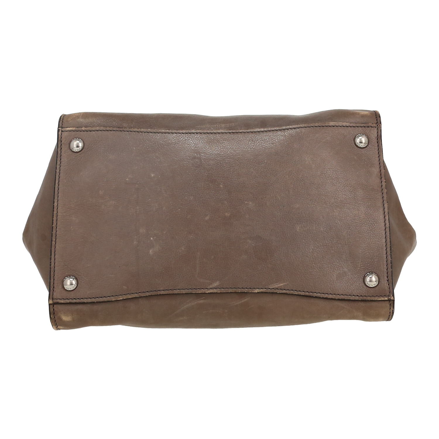 Sac bandoulière Prada  Twin Zip en cuir taupe - Detail D1