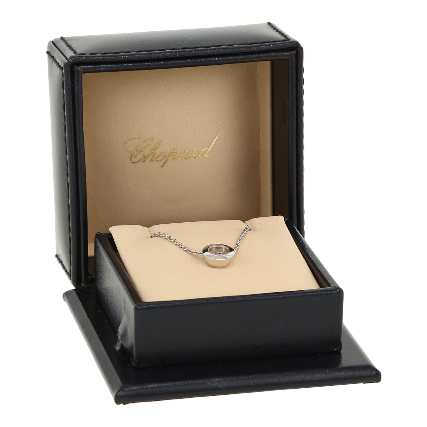 Collar Chopard Happy Diamonds de oro blanco y diamante - Detail D2