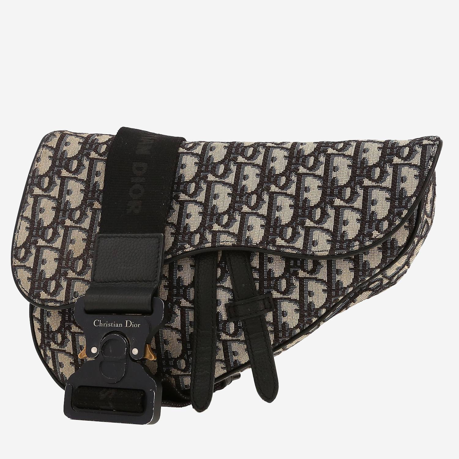Dior  Saddle shoulder bag  in grey monogram canvas Oblique