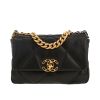 Chanel  19 shoulder bag  in black quilted leather - 360 thumbnail