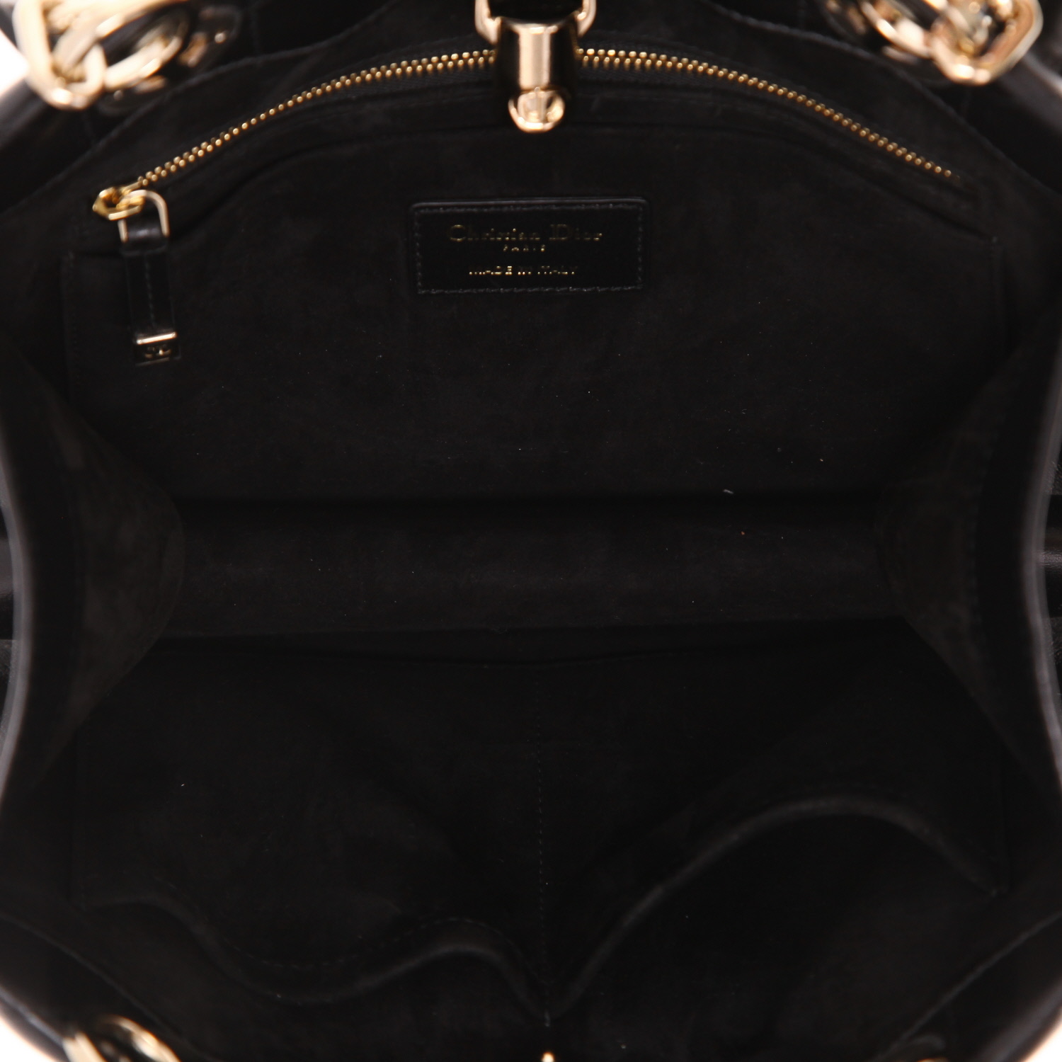 Dior  Essential shopping bag  in black leather cannage - Detail D3