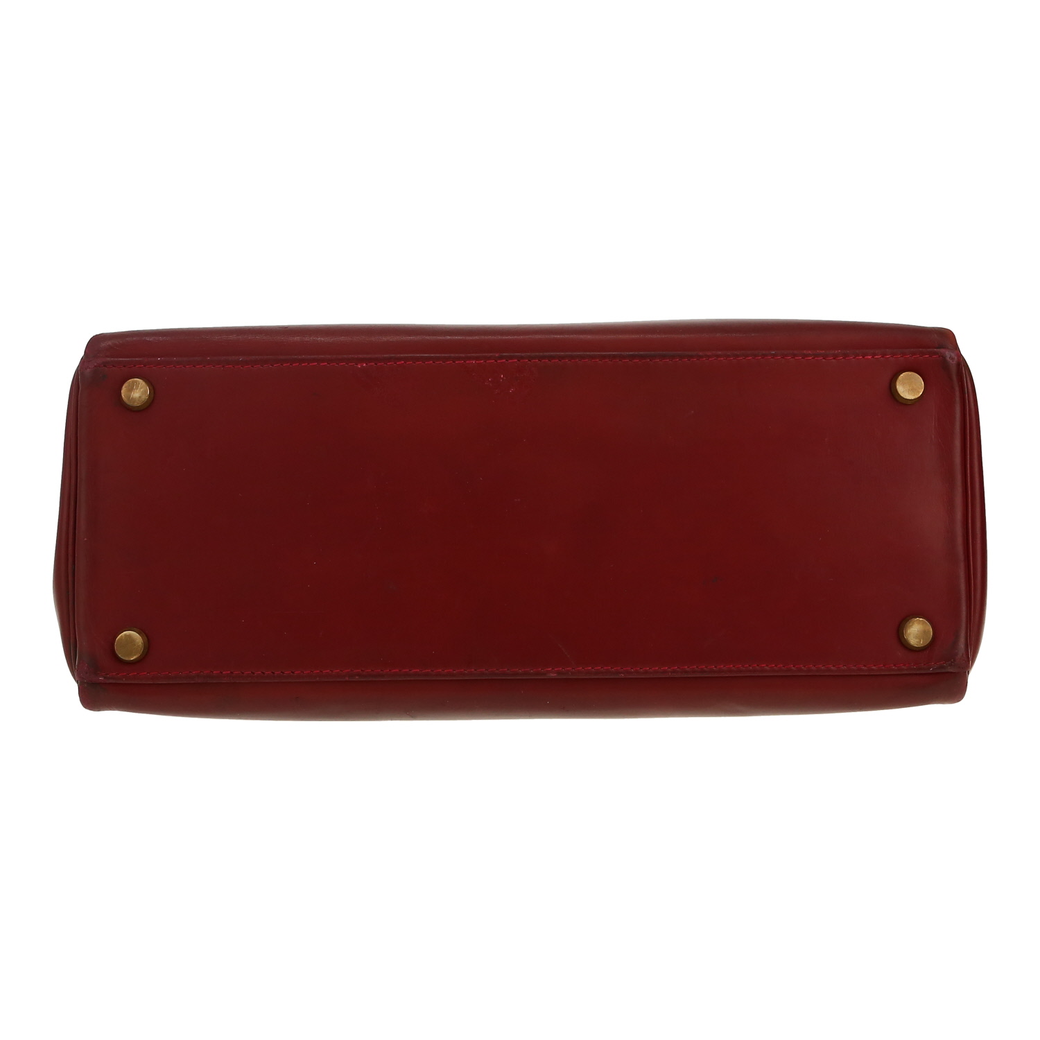 Borsa Hermès  Kelly 28 cm in pelle box bordeaux - Detail D1