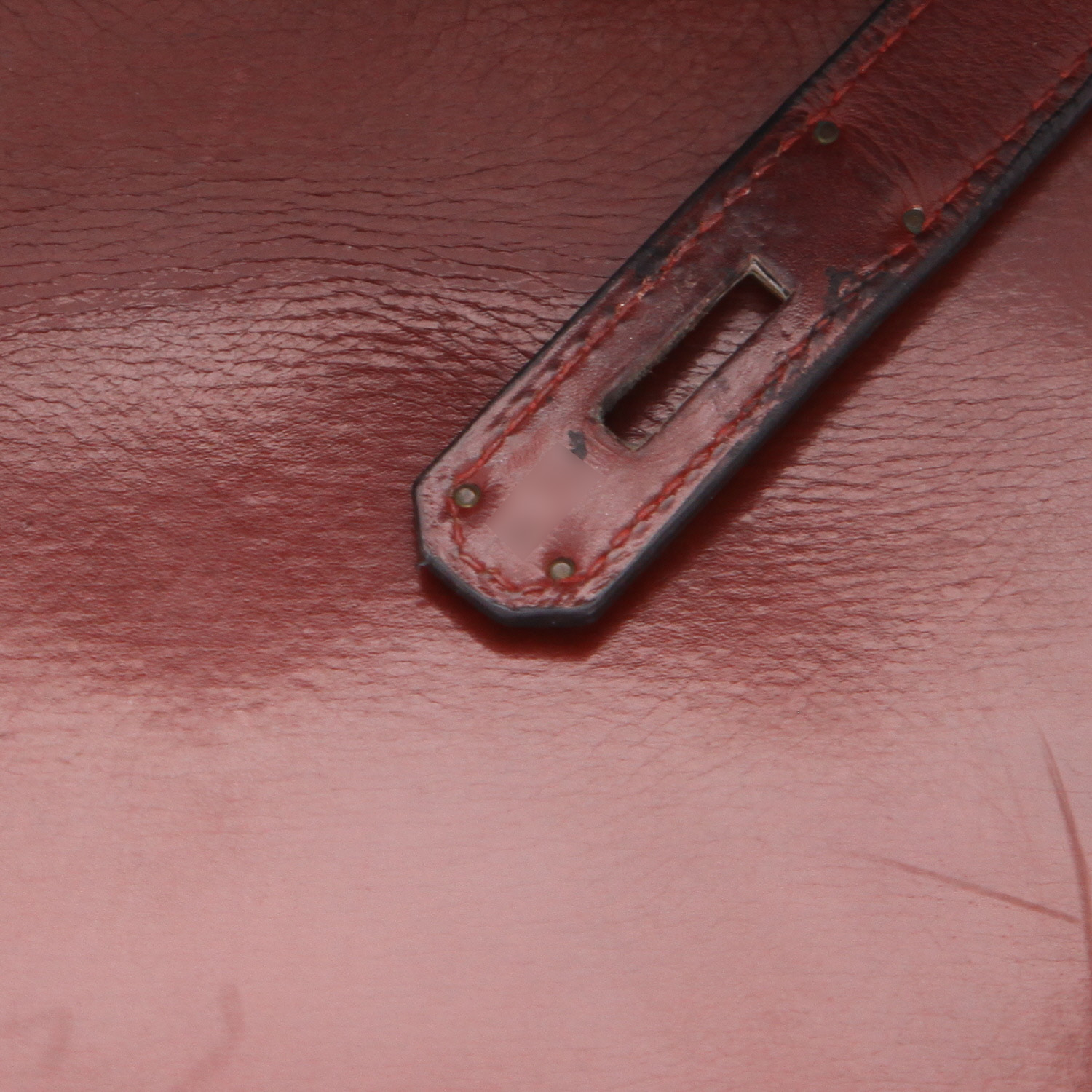 Sac à main Hermès  Kelly 28 cm en cuir box bordeaux - Detail D4