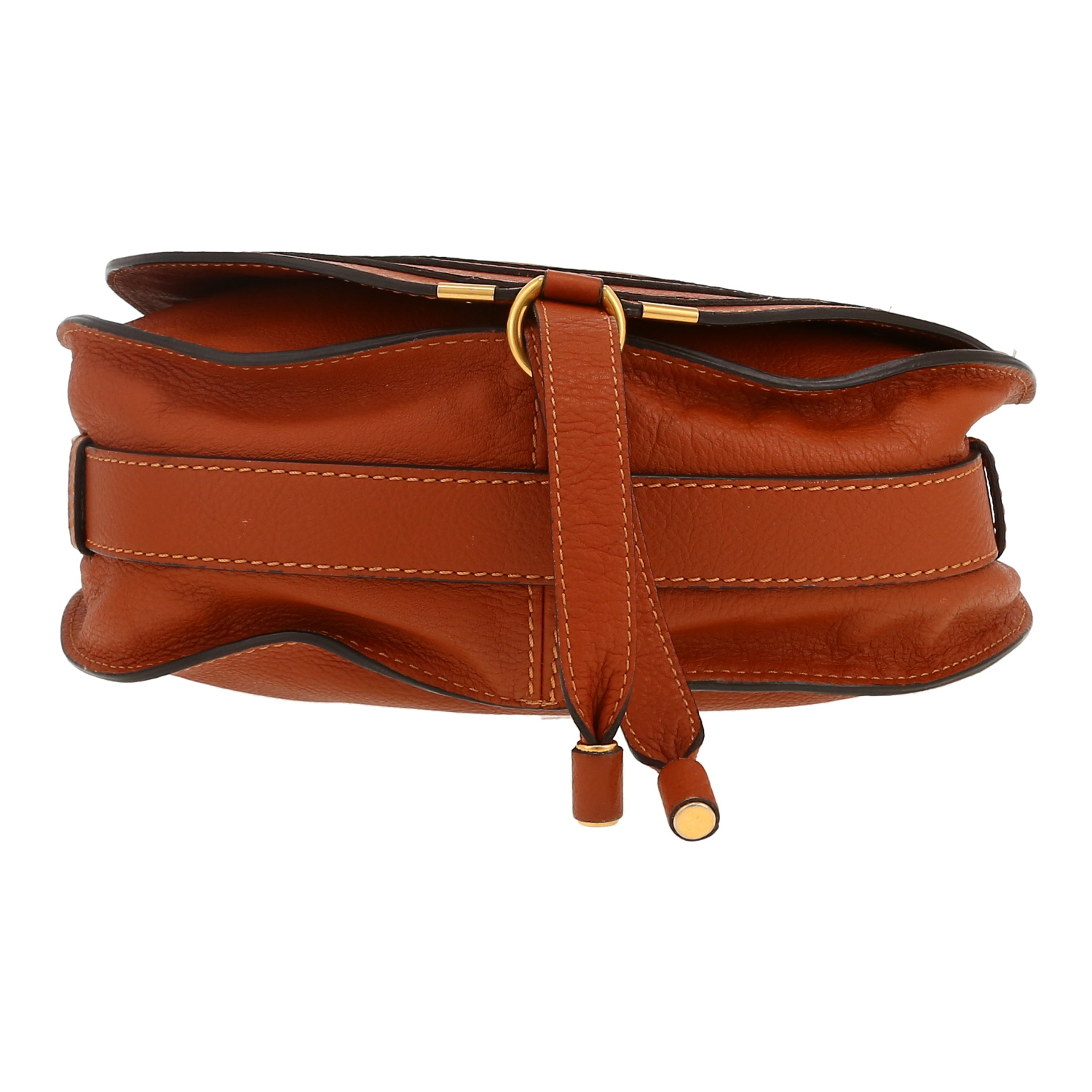 Bolso bandolera Chloé  Marcie en cuero granulado marrón - Detail D1