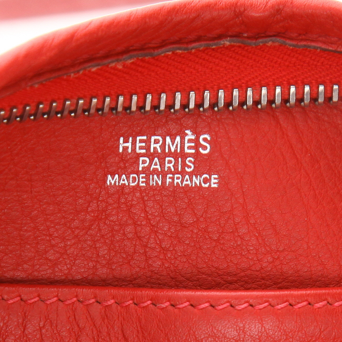 Hermès  Berlingot shoulder bag  in red Swift leather - Detail D2