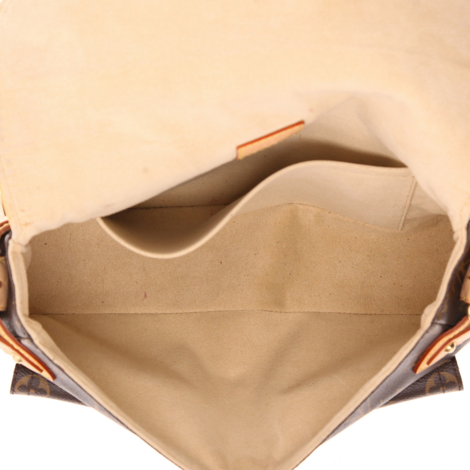 Borsa Louis Vuitton  Hudson in tela monogram marrone e pelle naturale - Detail D3