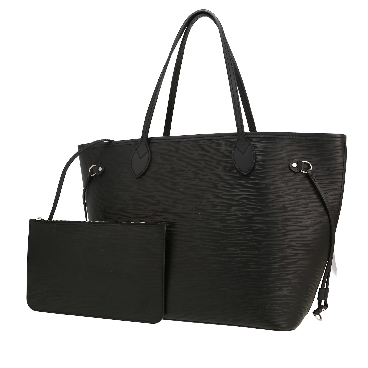 Shopping bag Louis Vuitton  Neverfull in pelle Epi nera - Detail D4