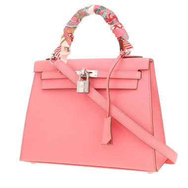 Bolso de mano Hermès  Kelly 25 cm en cuero epsom Rose Confetti