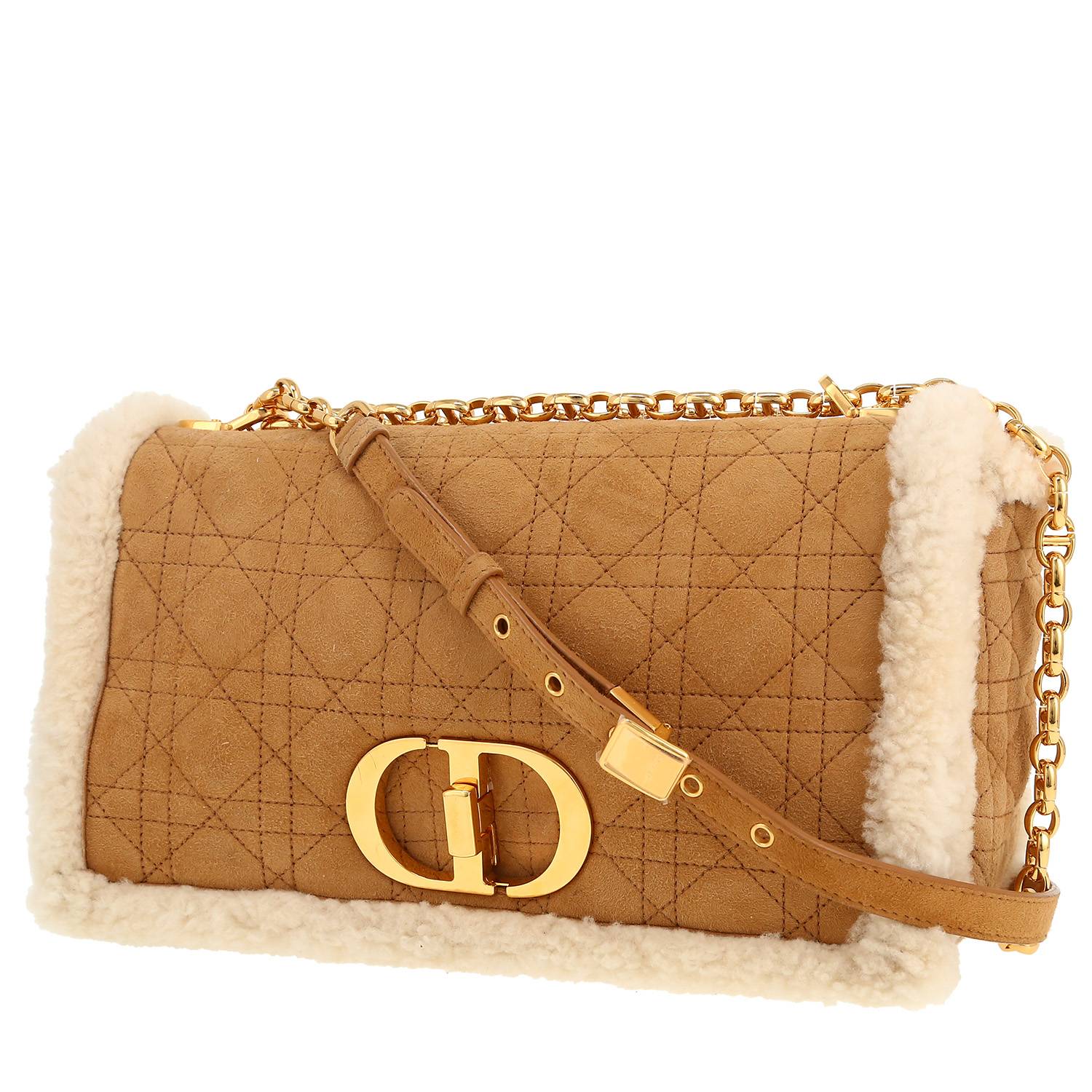 Bolso de mano Dior  Caro en cuero de obeja volteado marrón