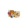 Bague articulée Bulgari Allegra grand modèle en or jaune, diamants et pierres de couleurs - 00pp thumbnail