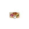 Articulated Bulgari Allegra large model ring in yellow gold, diamonds and colored stones - 360 thumbnail