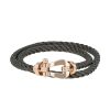 Brazalete Fred Force 10 modelo grande de oro rosa y acero - 00pp thumbnail