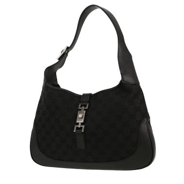 Bolso de mano Gucci  Jackie vintage en cuero negro y tejido "sûpreme GG" negro