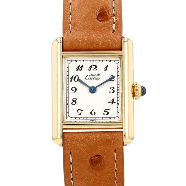 Reloj Cartier Tank Must de plata dorada Ref: Cartier - 5057001  Circa 1990