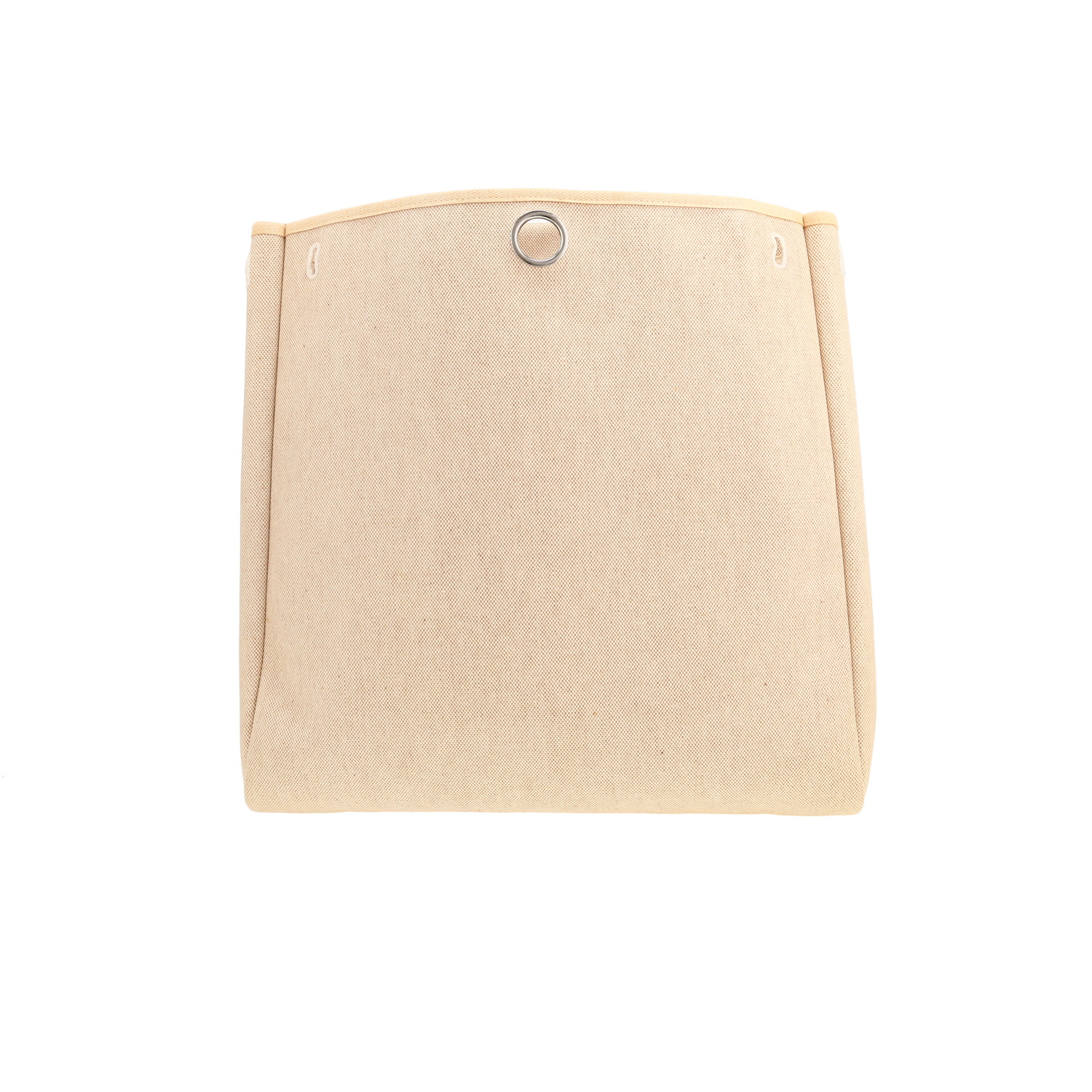 Hermès  Herbag handbag  in beige canvas  and Hunter cowhide - Detail D5