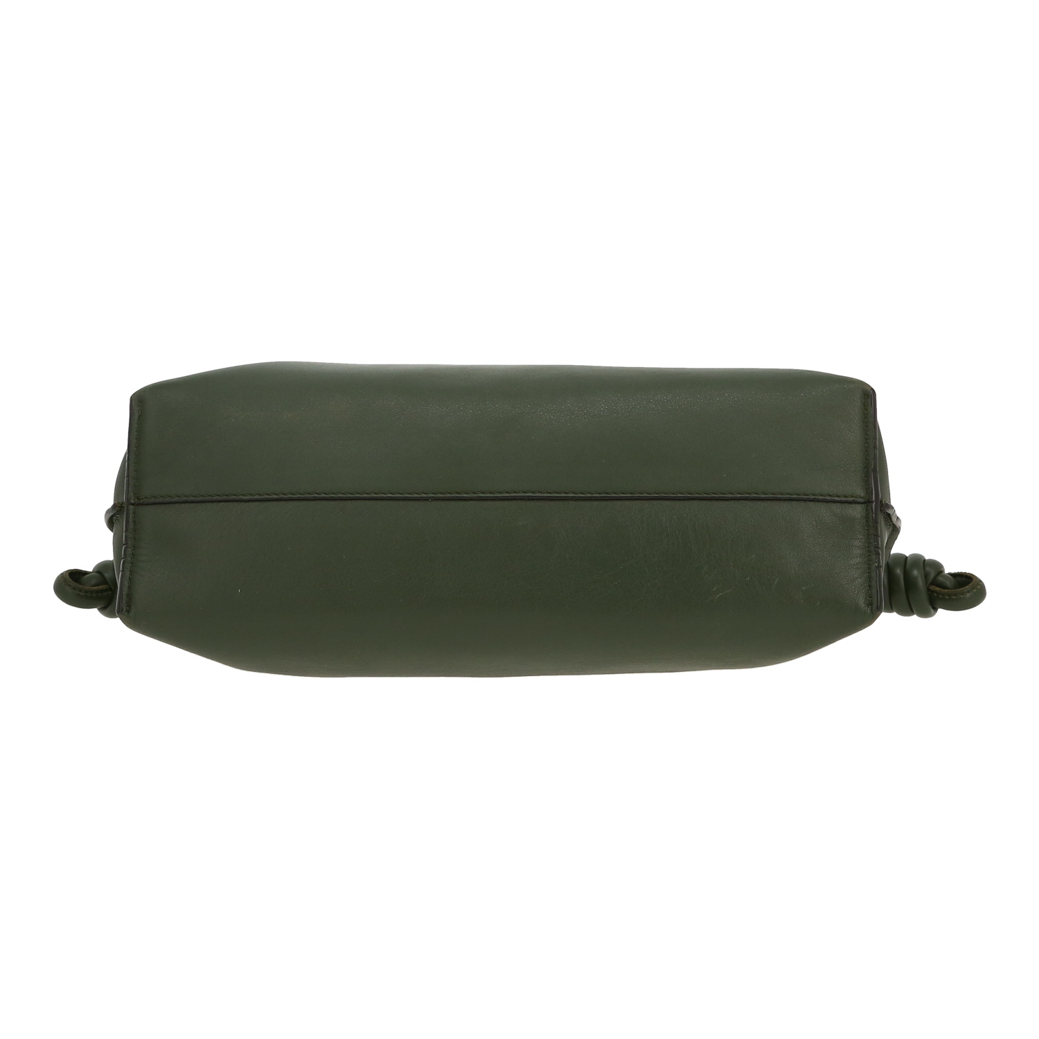 Loewe  Flamenco clutch large model  shoulder bag  in green leather - Detail D1